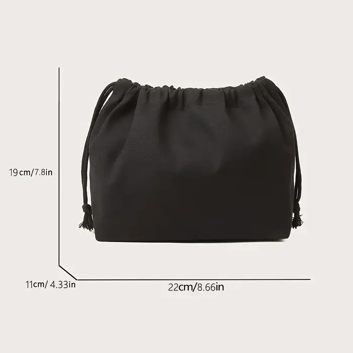 1 sac de rangement beige en polyester à double cordon de serrage - un accessoire décontracté et un sac organisateur de cosmétiques avec fermeture sécurisée