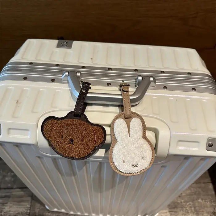 Miffy Boris Étiquette de bagage en cuir brodée mignonne