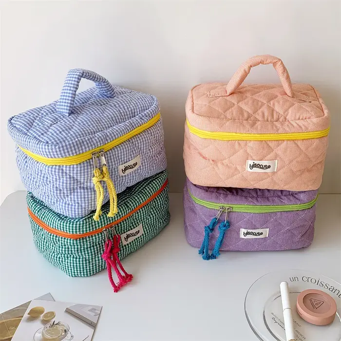 Ensemble de sacs à cosmétiques à carreaux