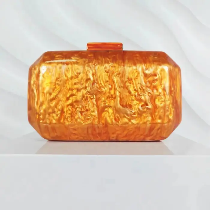 Sac de soirée à bandoulière en marbre acrylique pour femmes