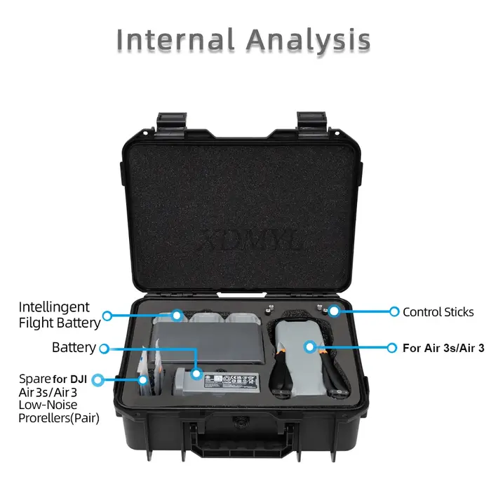 Étui de sécurité antidéflagrant pour DJI Air 3, valise étanche, étui de transport à coque rigide avec sangle pour accessoire de drone DJI Air 3S