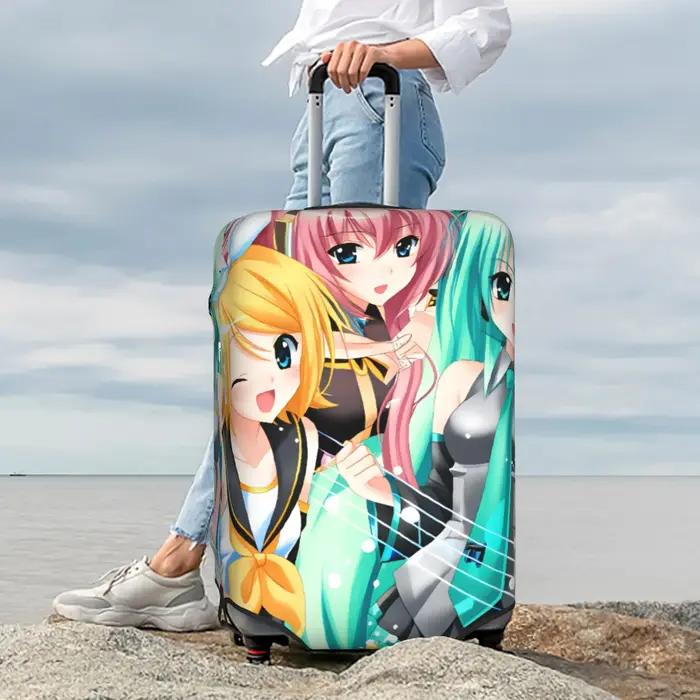 Housse de protection pour bagages, personnalisée, Project SEKAI COLORFUL STAGE Feat.Hatsune Miku, housse de protection amusante pour valise, convient aux valises de 18 à 32 pouces