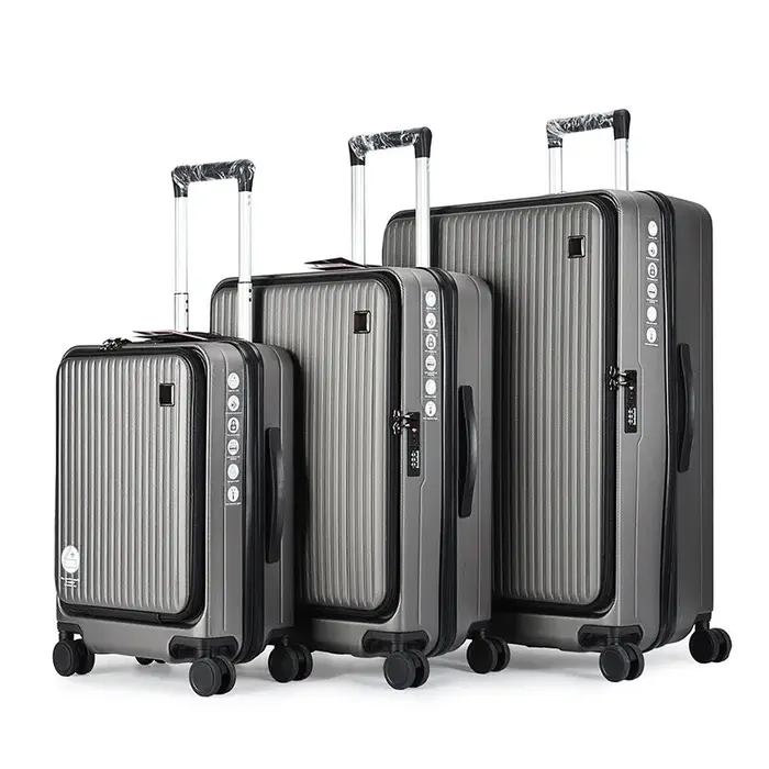 Valise à ouverture frontale de style coréen et japonais - Silencieux 360 ° Ensembles de bagages de serrure de TSA de