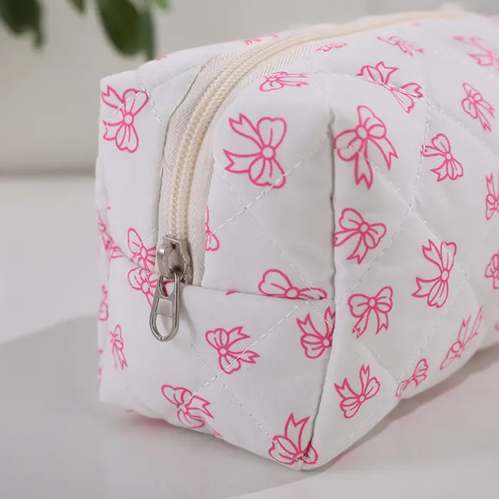 Magnifique trousse de maquillage à imprimé nœud papillon, design élégant, sac de rangement pour voyage en extérieur, trousse de toilette portable mignonne et grande capacité