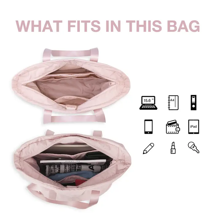 BAGSMART Sac fourre-tout pour femme avec fermeture éclair Sac à bandoulière pour ordinateur portable universitaire Sac