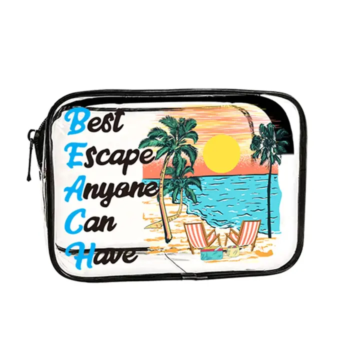 Sac de rangement transparent imprimé palmier tropical