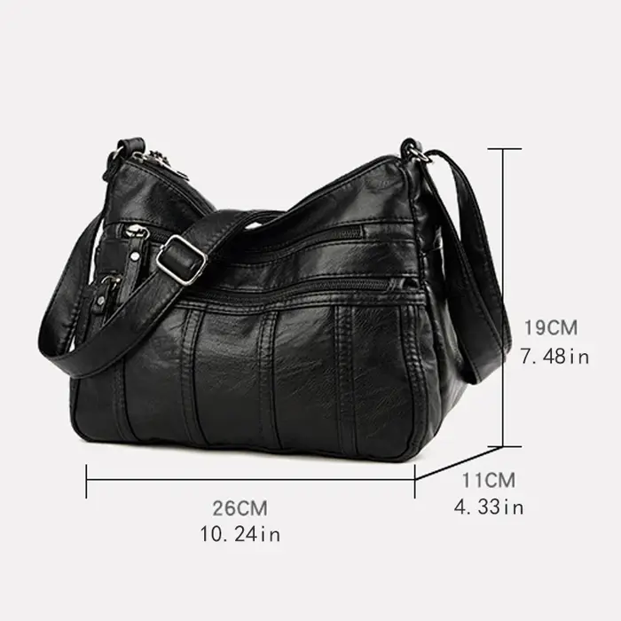 Sac bandoulière noir, sac de voyage avec bretelles réglables et compartiment zippé