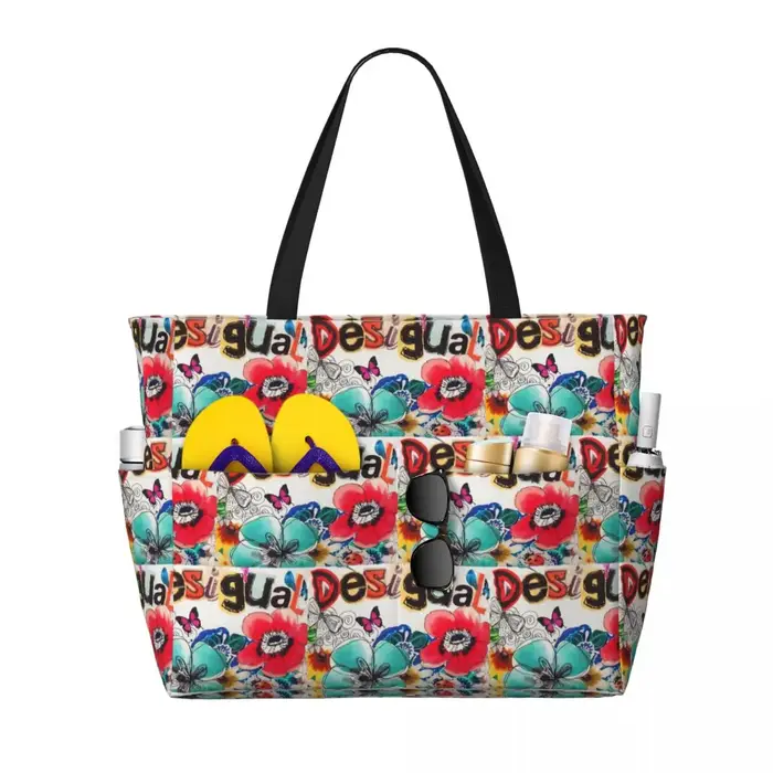 Desigual personnalisé sac fourre-tout de plage Sport Gym Yoga Duffle grand sac fourre-tout femmes sa