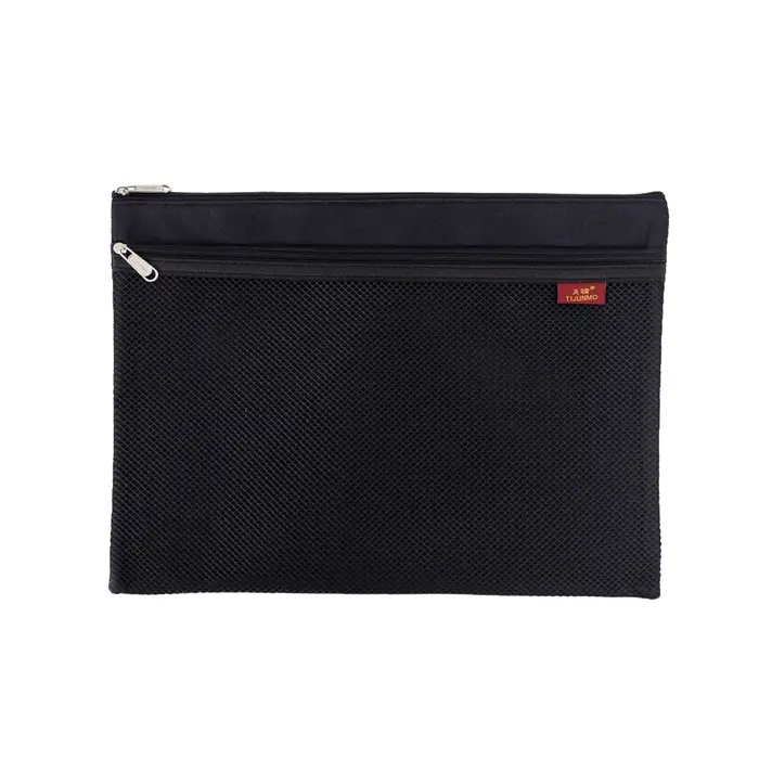 Portefeuille à fermeture éclair pour documents, sac à documents, dossier, stockage de documents, gri