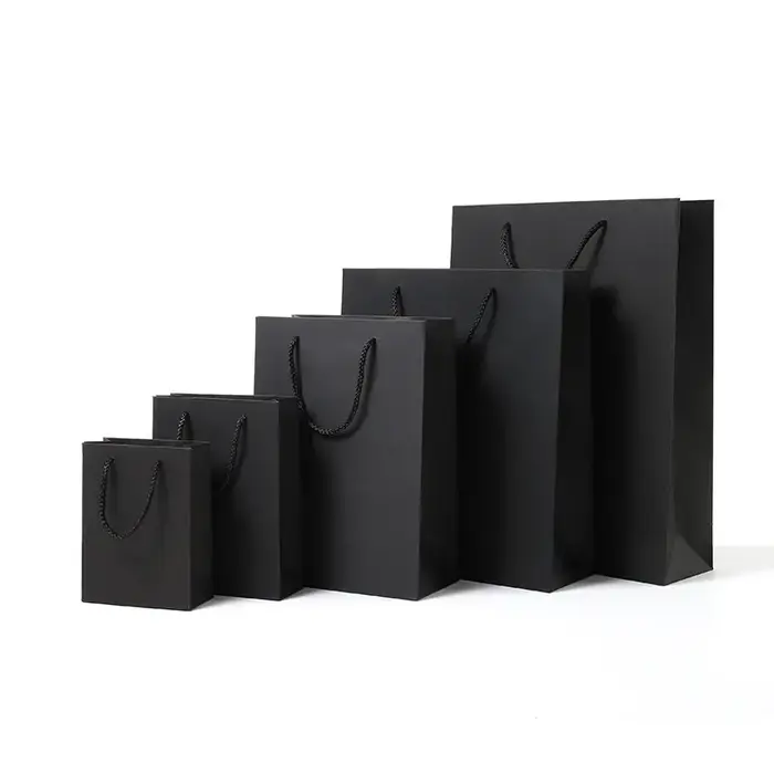 Sac cadeau en papier noir Simple de haute qualité