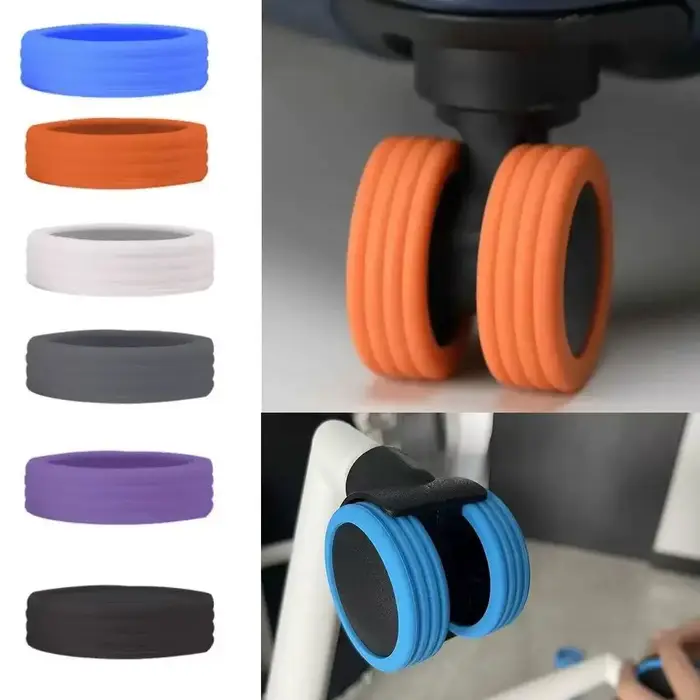 8 protections de roues de bagages en silicone