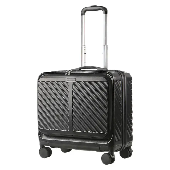 Bagage à main de 18 pouces à ouverture frontale, valise légère et compacte à coque rigide avec chari