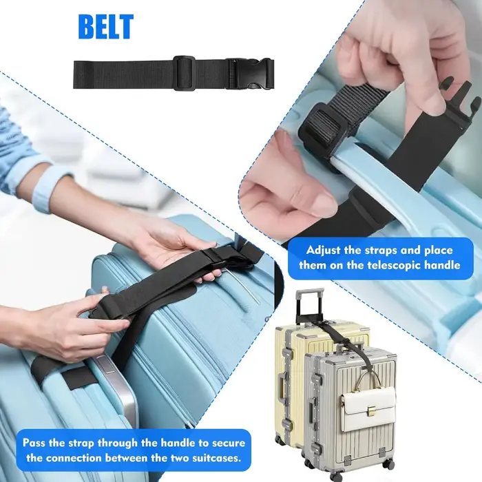 Lot de 2 sangles de bagages pour valises