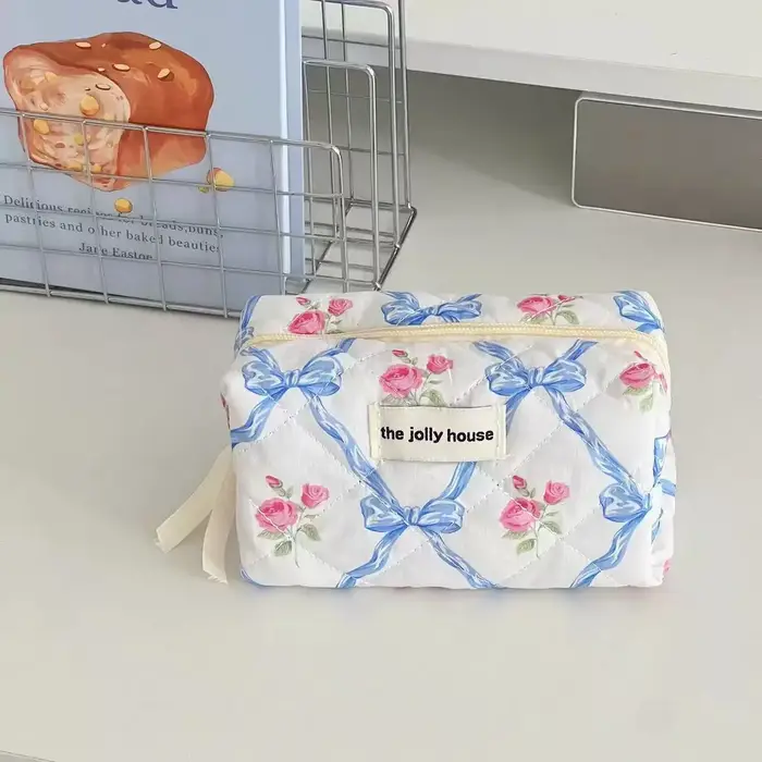 Sacs cosmétiques en velours côtelé mignons en forme de cœur pour femmes, grande capacité, trousse de