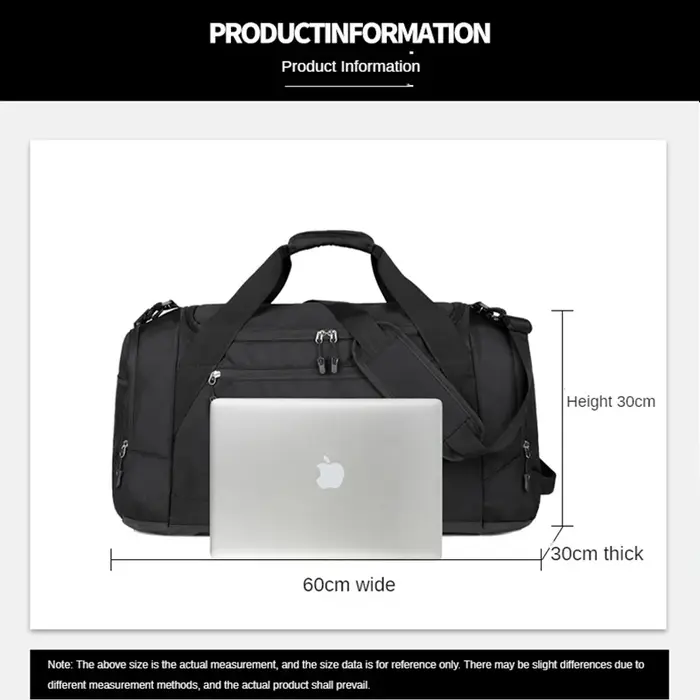 Sac de voyage personnalisé haute capacité avec séparation sec/humide