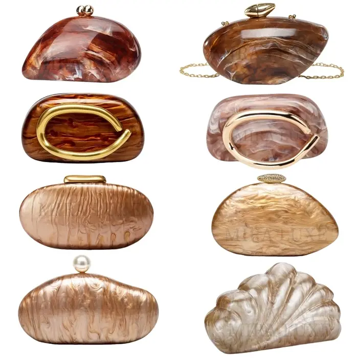2025 nouveau marron texture de pierre imitation irrégulière femmes sac à main de luxe mode sac de soirée de mariage pochette sac à bandoulière
