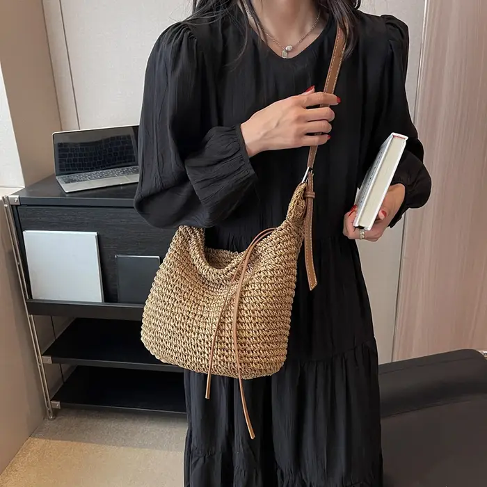 Sac d'été en paille tissée pour femmes