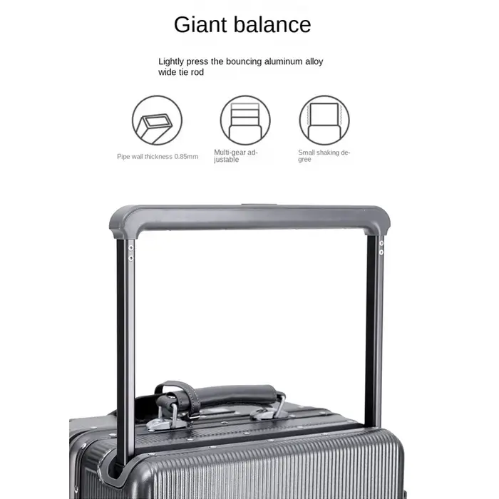 Valise de voyage à roulettes large avec cadre en aluminium