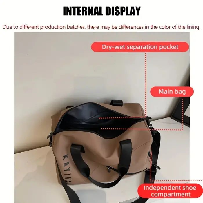 Sac de sport unisexe grande capacité avec compartiment à chaussures