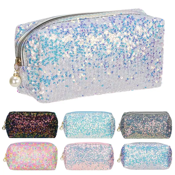 Trousse de maquillage sirène à paillettes