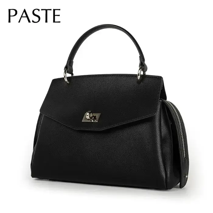 Classique affaires déplacements couverture fourre-tout en cuir de vache véritable femmes sac à bandoulière noir de haute qualité femme pratique sac à main