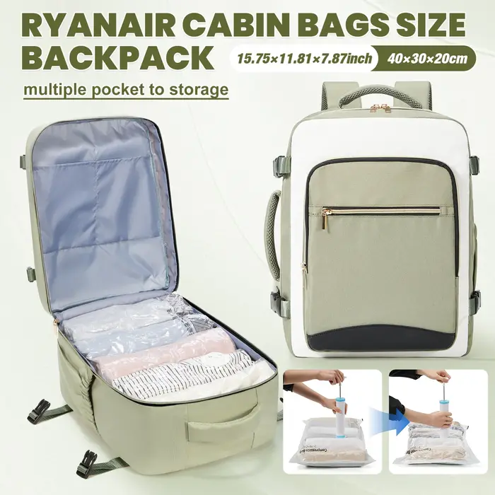 Sac de rangement compressé, sac à dos sous vide pour vêtements 40x20x30 Ryanair sac à dos de cabine 