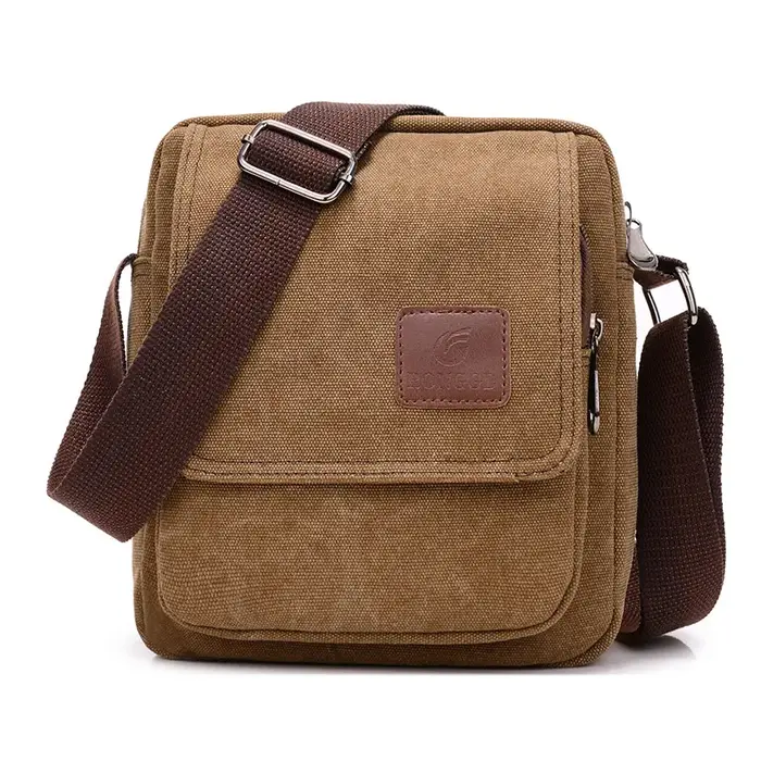 Sac à bandoulière décontracté, sac à bandoulière en toile rétro pour hommes, adapté aux sorties et a