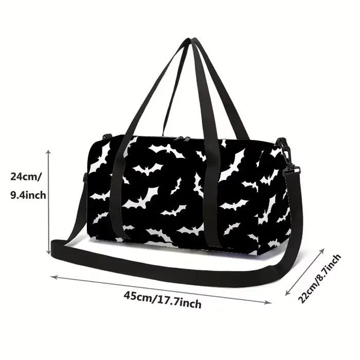 Sac de voyage blanc et noir grande capacité pour garçons et filles