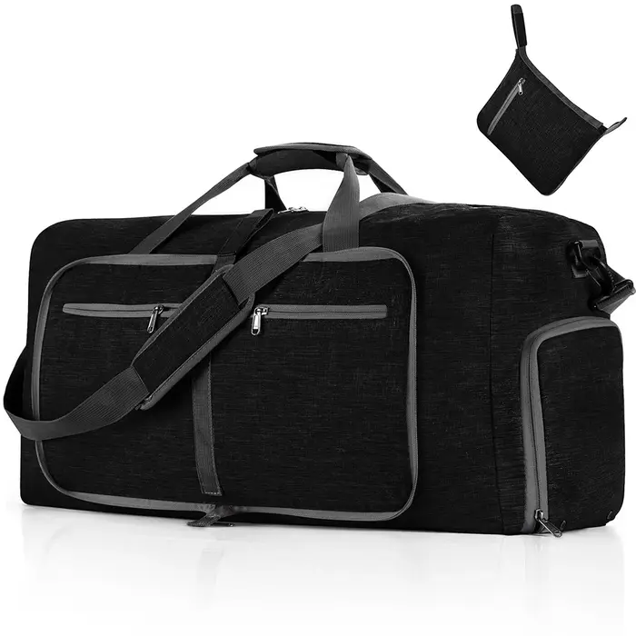 Sac de voyage pliable pour homme 65L, sac de sport de voyage d'extérieur avec compartiment à chaussu