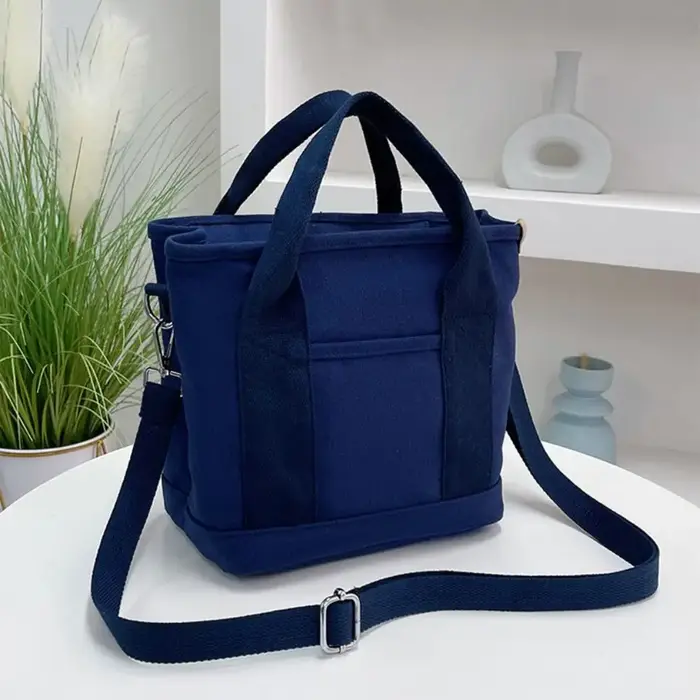 Sac à bandoulière multi-poches de Style japonais, sac à bandoulière en toile de grande capacité avec
