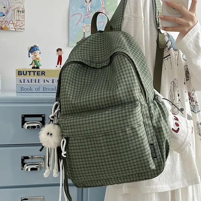Sac à dos de voyage à motif quadrillé original