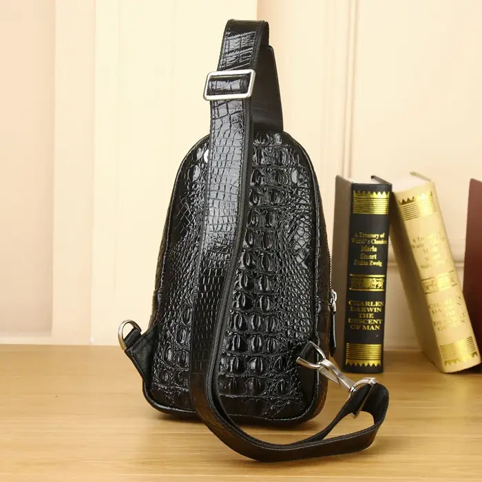 Sac de poitrine pour hommes Crocodile sac à bandoulière