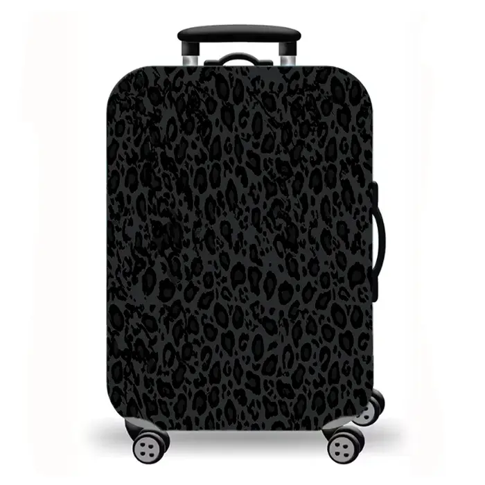 Housse de valise, imprimé léopard et vache, motif branche végétale minimaliste, protection extensibl
