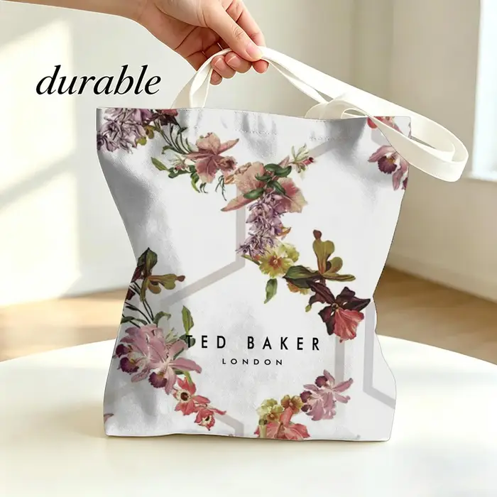 Sac fourre-tout en toile T-TED B-BAKERs, imprimé double face, léger, sac de voyage et de plage à bandoulière, cadeau écologique