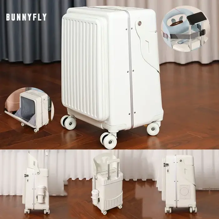 Enfant maman valise avec siège pour les enfants peuvent s'asseoir pour monter chariot bagages bébé voyage étui de