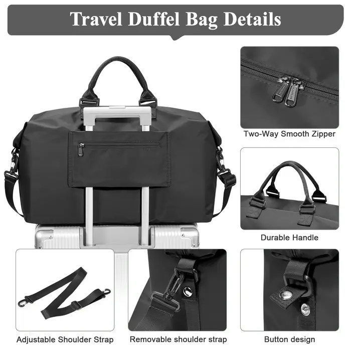 Sac de voyage pliable, grand sac de sport pour femmes et hommes