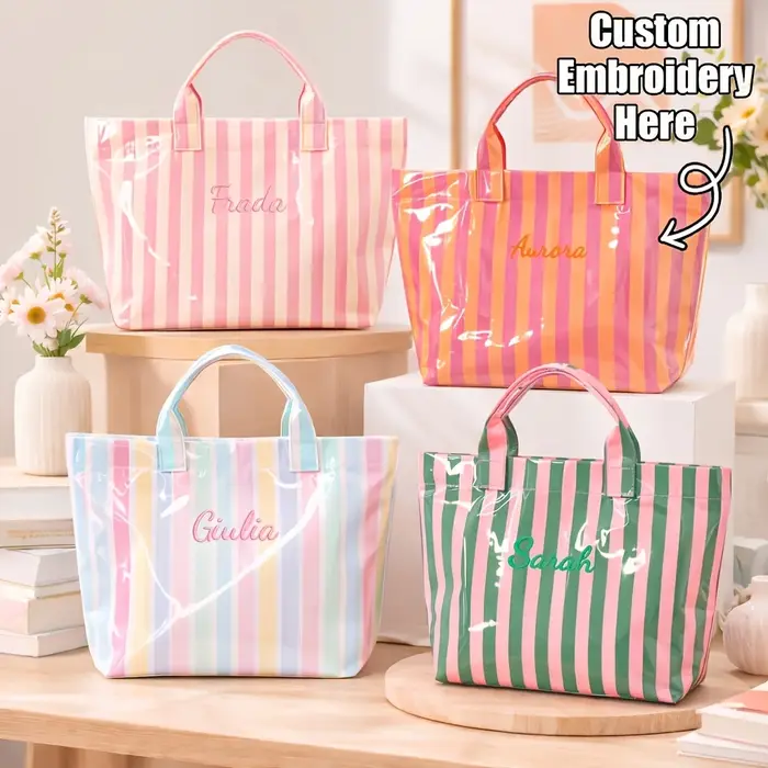 Sac fourre-tout rayé tendance pour femme