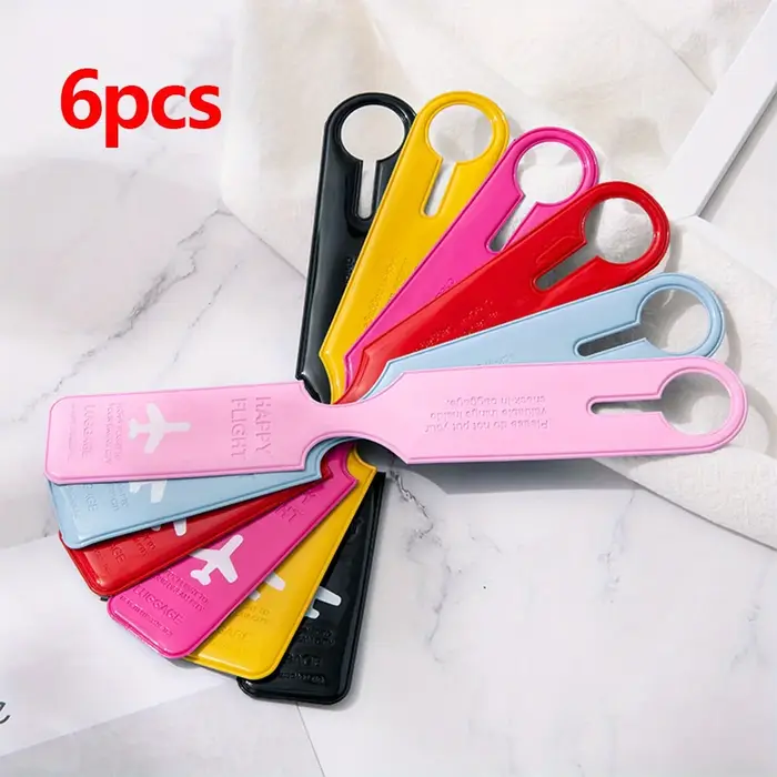 Étiquettes de bagage d'identification Anti-perte de couleurs mélangées, accessoires de voyage, étiqu