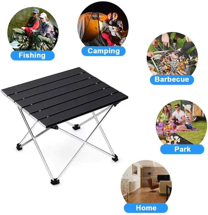 Table de Camping pliante Portable ultralégère, bureau de dîner en plein air, alliage d'aluminium hau