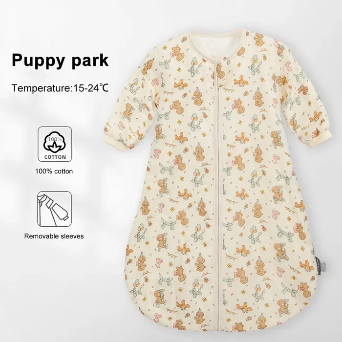 Sac de couchage pour bébés de 0 à 24 mois, gaze de coton douce, respirant, fermeture éclair à 3 voie