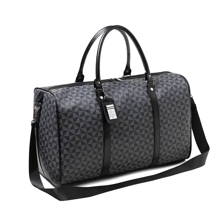Sac de voyage noir à fermeture éclair pour hommes de grande capacité