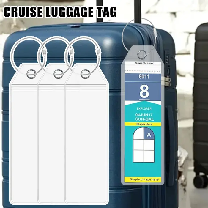 Porte-étiquette de bagage de croisière en plastique PVC épais