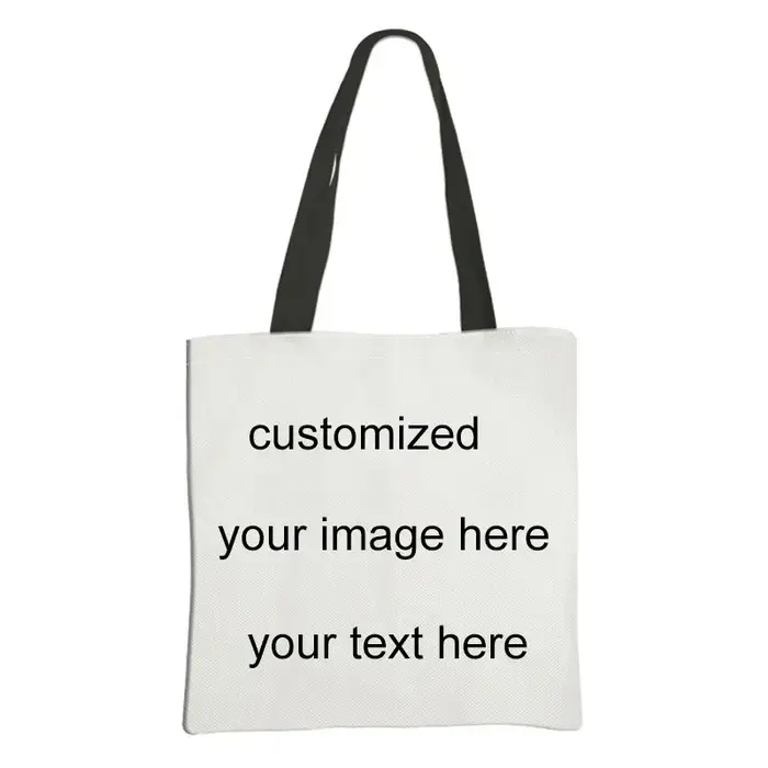 Personnaliser Photo texte Logo nom impression sac fourre-tout femmes mode sac à main grande capacité