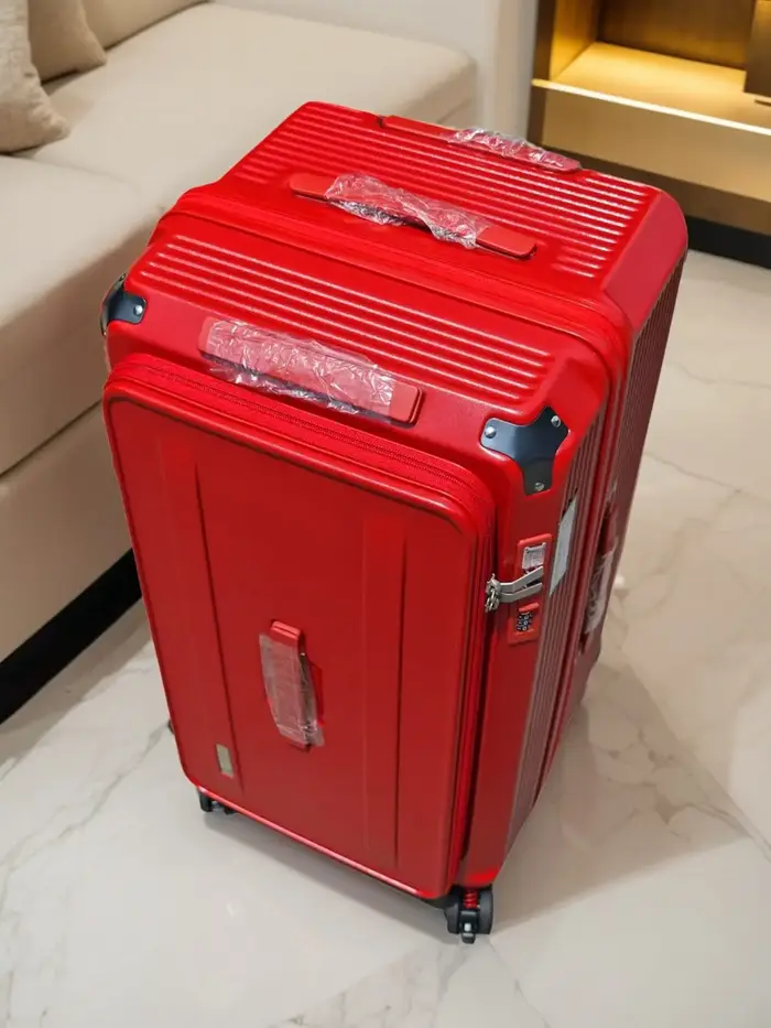 Valise en matériau PC de grande capacité, bagage de voyage à compartiment profond de 20/28 pouces av