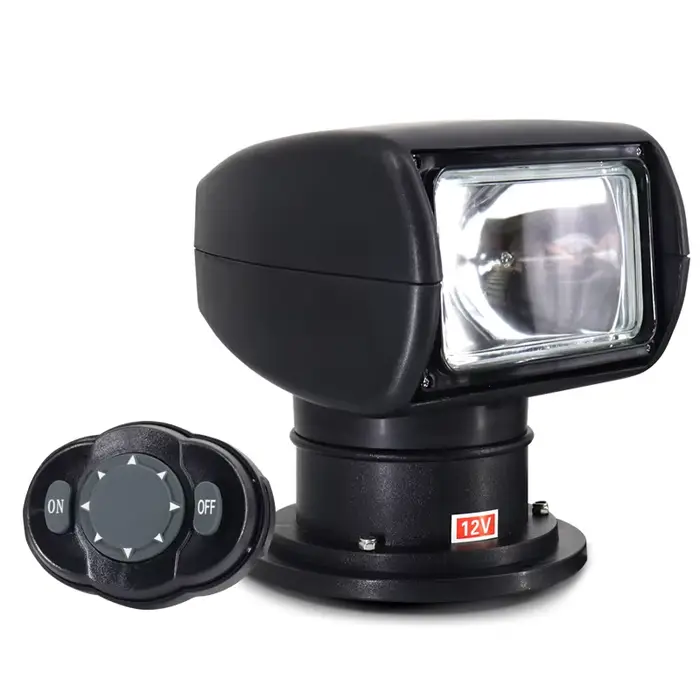 Projecteur marin avec télécommande à 360 degrés, 100W 24v, phare Spot, lumière de recherche pour Yac