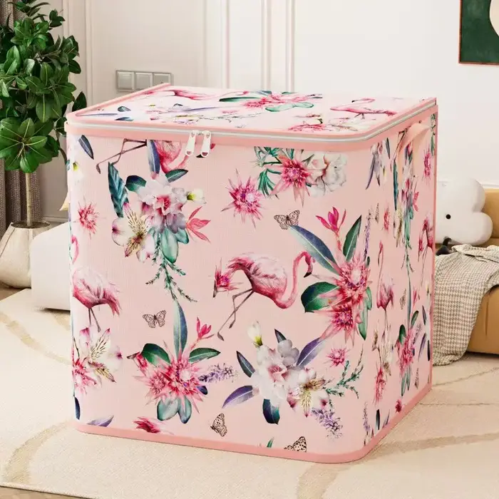 Sac de couette en coton flamant rose