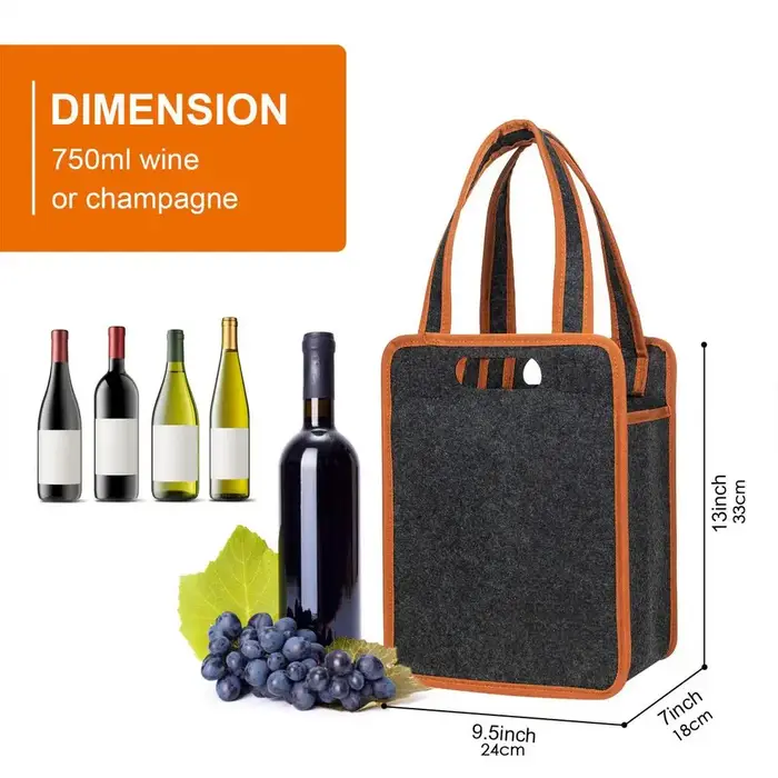 Sac de transport pour bouteilles de vin, porte-bouteilles pour 6 bouteilles, compartiments pour bout