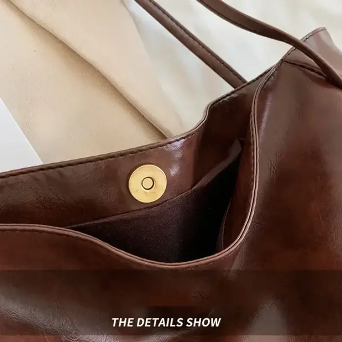 Sac fourre-tout en cuir PU souple pour femme