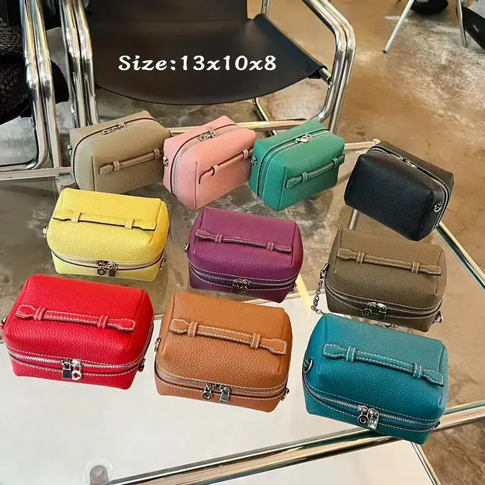 Mini sac à bandoulière en cuir véritable pour femmes