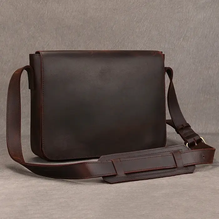 Porte-documents Vintage en cuir Crazy Horse pour hommes, sac pour ordinateur portable A4, sacs de bu